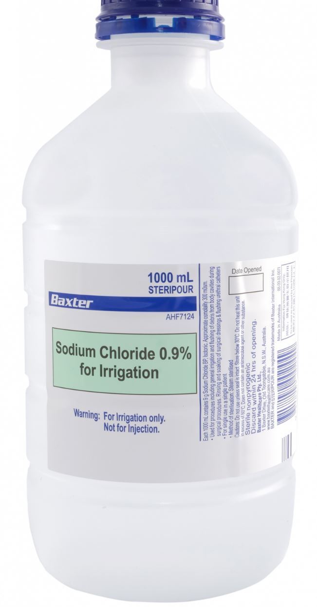 Solution d'Irrigation au Chlorure de Sodium à 0.9% - 1000 ml.