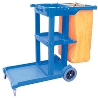 Cleanmax Blue Janitors Cart with Bag