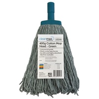 CLEANMAX Contractor Cotton Mop Head 400G  [Colour: Green]