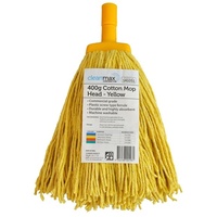 CLEANMAX Contractor Cotton Mop Head 400G  [Colour: Yellow]