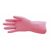 1 Pair Tuff Pinks Premium Washing Up Gloves, Silver Lined Rubber HACCP