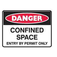 Danger Sign - Confined Space Entry By Permit Only - 450x300mm POLY