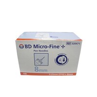 BD Micro-Fine Insulin Pen Needles 31G (0.25mm) x 8mm - Box/100  320471