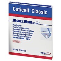 Cuticell Classic QTY 10 Individually wrapped sterile paraffin gauze dressing 10cm x 10cm 72538-02