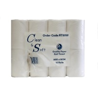  Roll Towel 18 CM X 80 M X 16 Rolls 1 PLY VIRGIN (White) RT80W