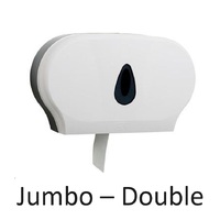  CHS Double Jumbo Toilet Roll Dispenser ABS Plastic White